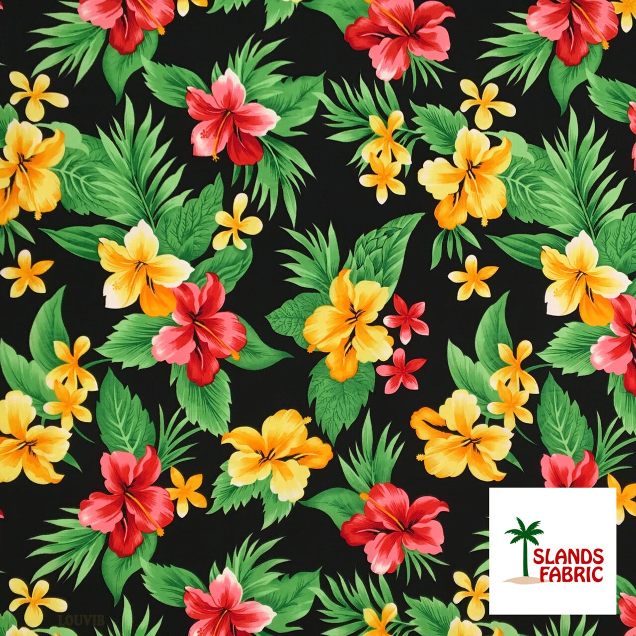 1 Yard Dual Color Tropical Clusters Peachskin Fabric 45 Inch Width